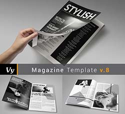 时尚商业杂志indesign模板：Stylish Magazine Template
